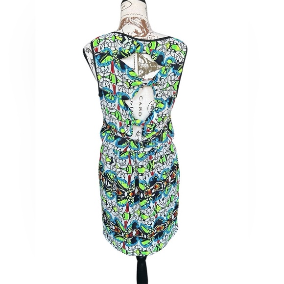 5/$25 Color Block bold colored pattern mini sundress size small - Picture 2 of 8